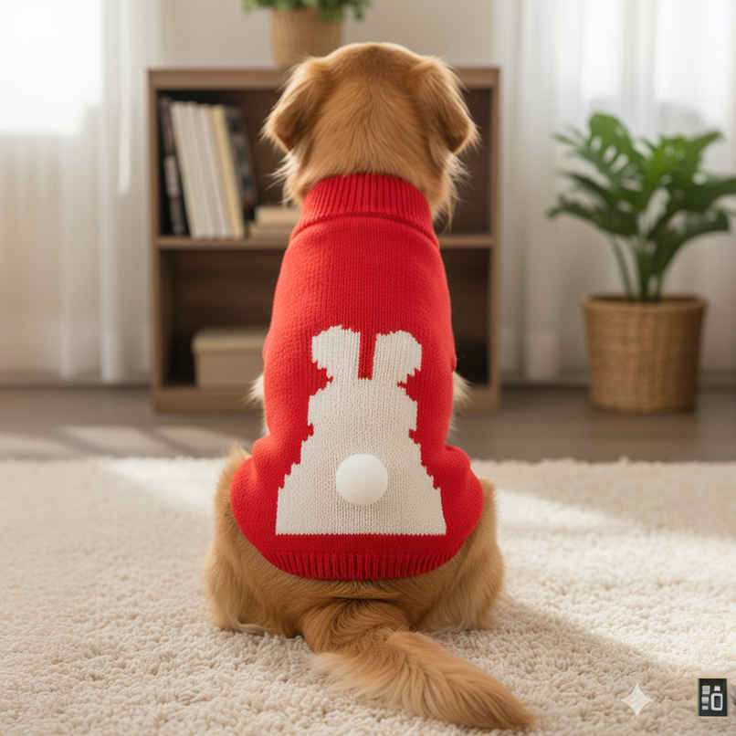 BearHugs Bunny Tail Pet Sweater  for Dogs | 2XL