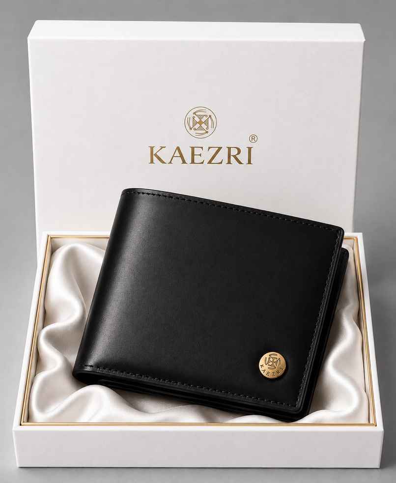 Kaezri Genuine Leather Wallet for Men | Wt black 900 Kaezri Genuine Leather Wallet for Men | Wt black 900