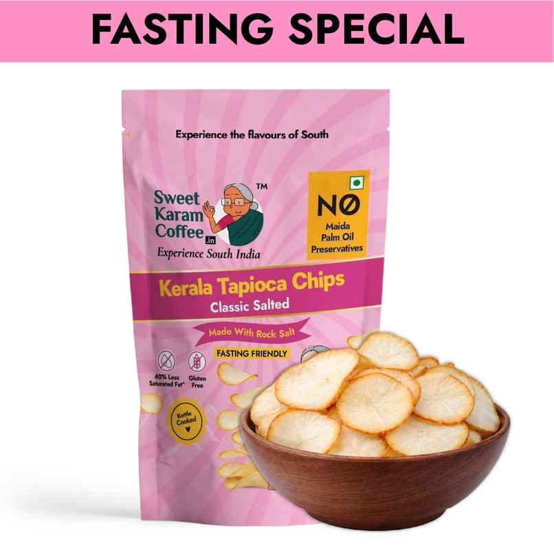Sweet Karam Coffee Rock Salt Tapioca Chips - Fasting(Vrat) Special