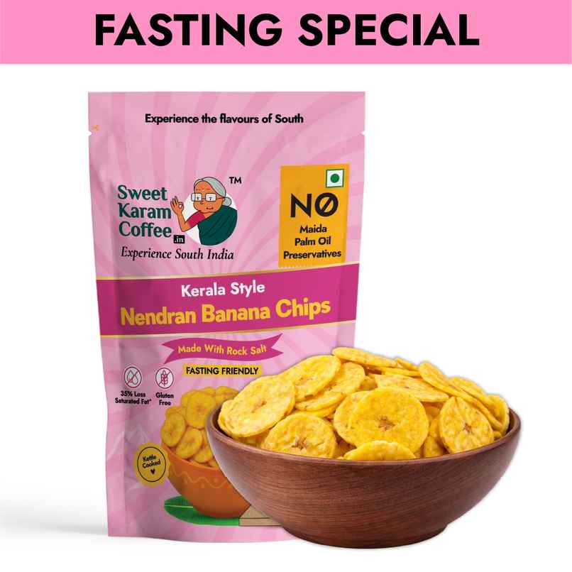 Sweet Karam Coffee Rock Salt Nendran Banana Chips - Fasting (Vrat) Special