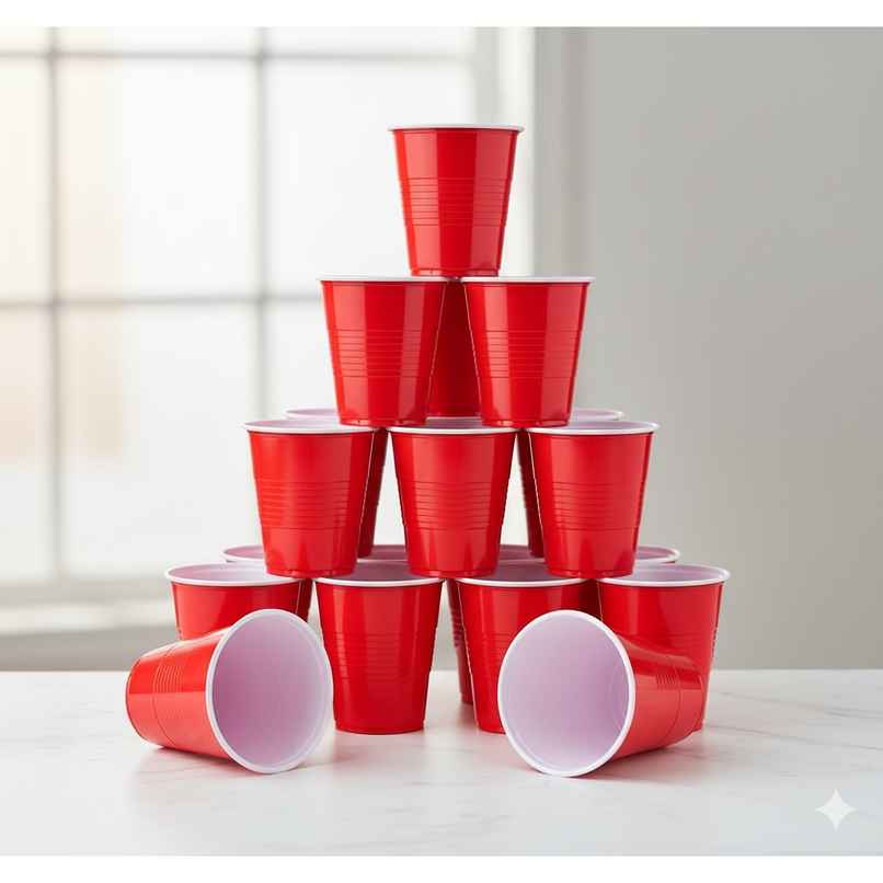 Dayal Premium Party Cups | Durable, Leak | Proof | BPA-free | Red | 480 ml