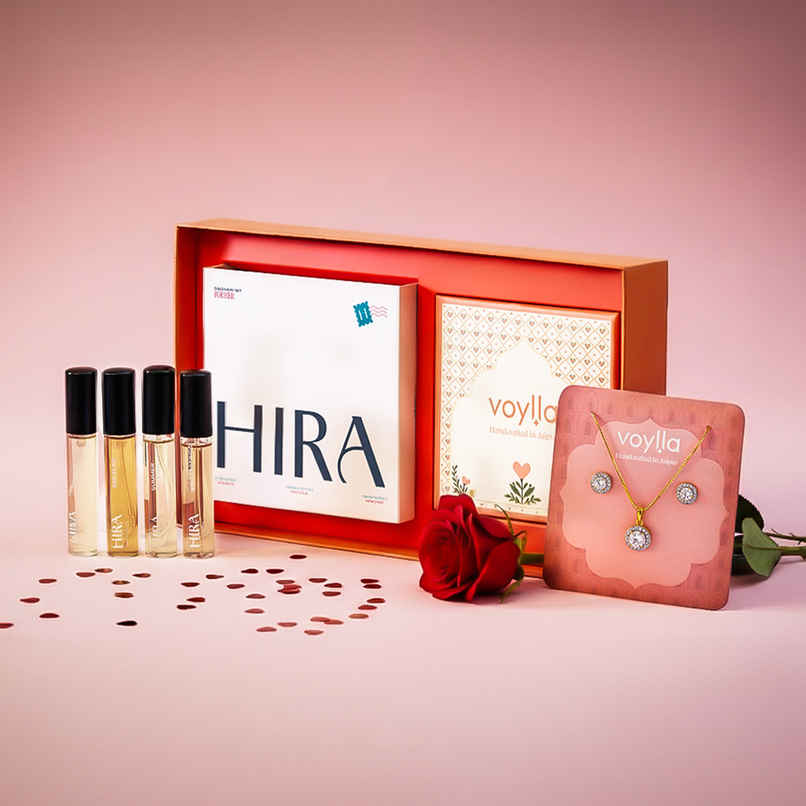 VOYLLA x HIRA Gold Plated Luxury Gift Set Perfume Gift for Her