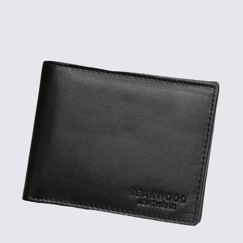 Teakwood Men's Leather SS Slim Card Wallets | Wlt130Br | Black