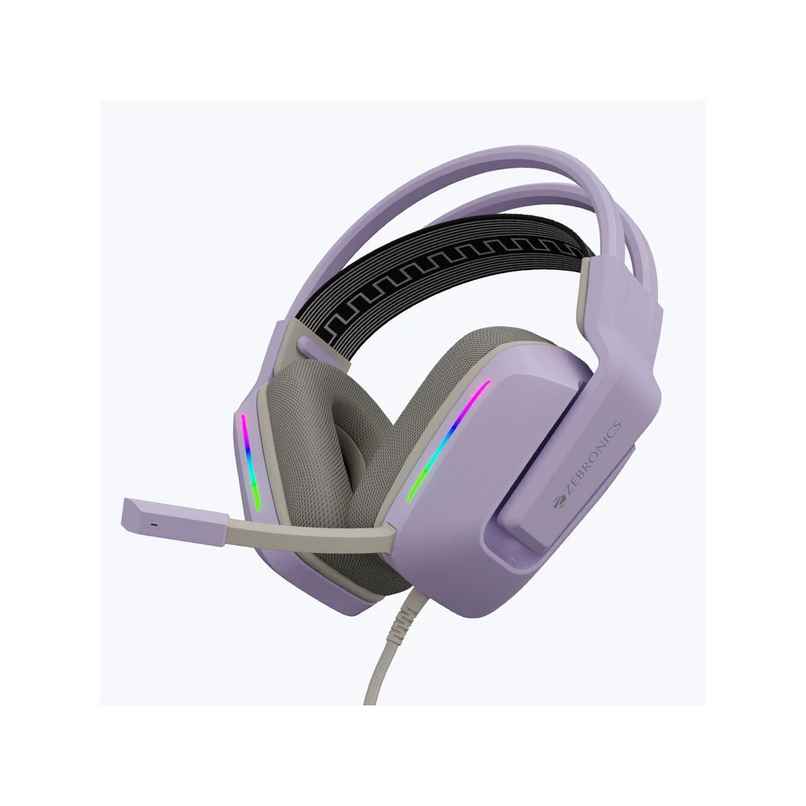 Zebronics Havoc Premium Gaming Over Ear Wired Headphone With Dolby Atmos Subscription (Purple)
