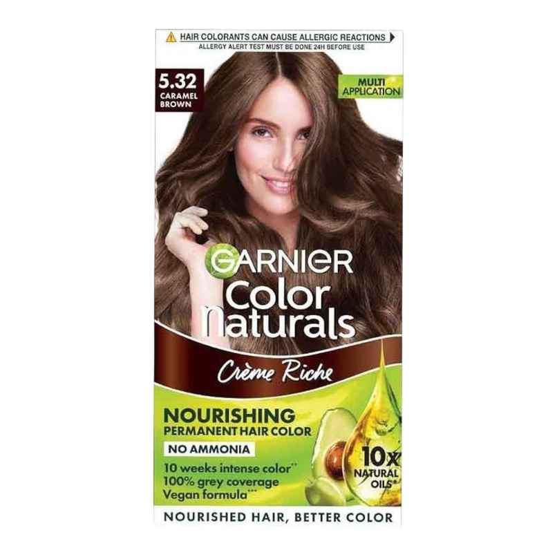 Garnier Color Naturals Long-Lasting Creme Hair Color | Caramel Brown - Shade 5.32