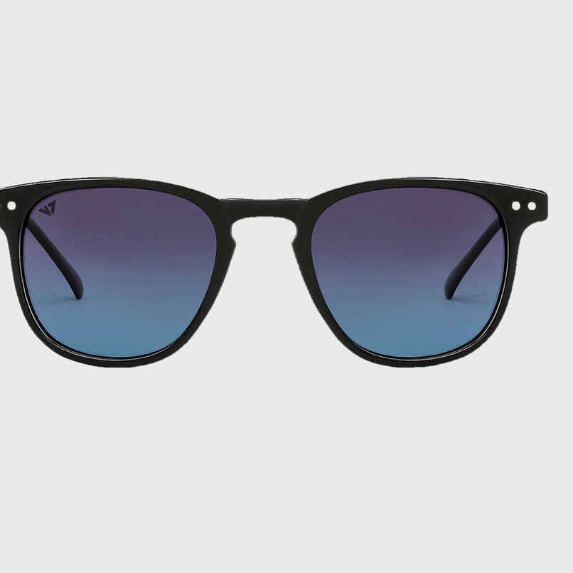 Vincent Chase By Lenskart Unisex Solid Plastic Round Sunglasses | Blue and Black - S