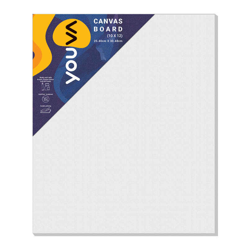 Navneet Youva Primed Canvas Board for Acrylic and Oil colour painting Size 10 x 12 inch