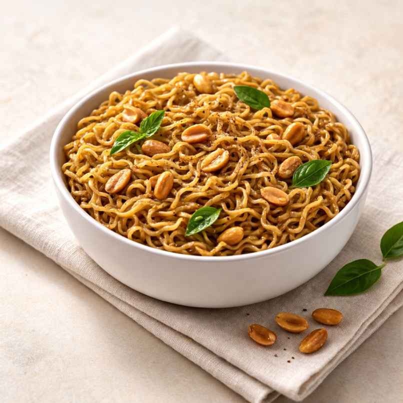 Black Pepper Maggi with Peanuts