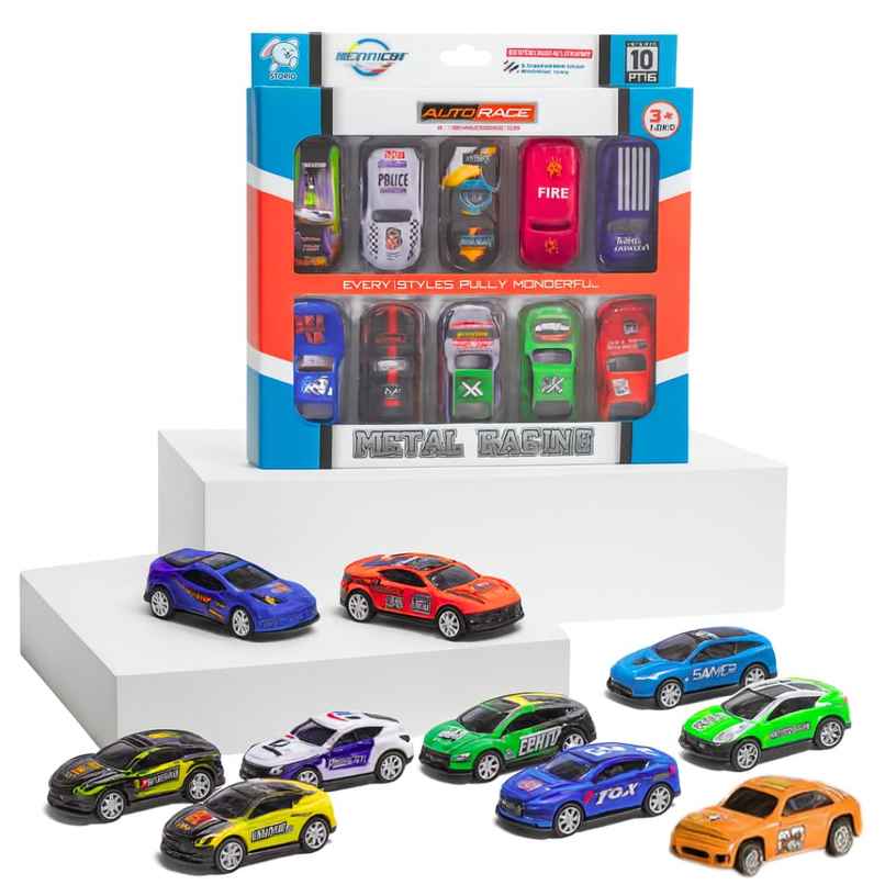 Storio 10 Metal Cars Toy Set | Free Wheel Racing Cars for Kids Storio 10 Metal Cars Toy Set | Free Wheel Racing Cars for Kids