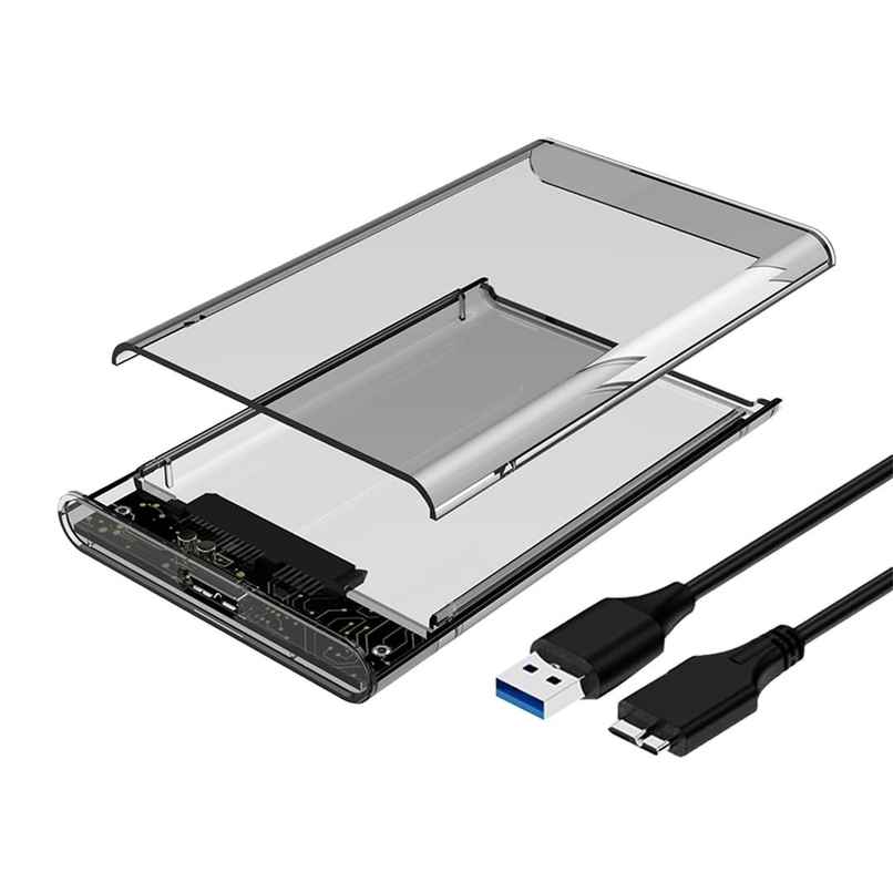 Dyazo Transparent 2.5 Inch SATA to USB 3.0 HDD/SSD Enclosure - UASP Support - Black