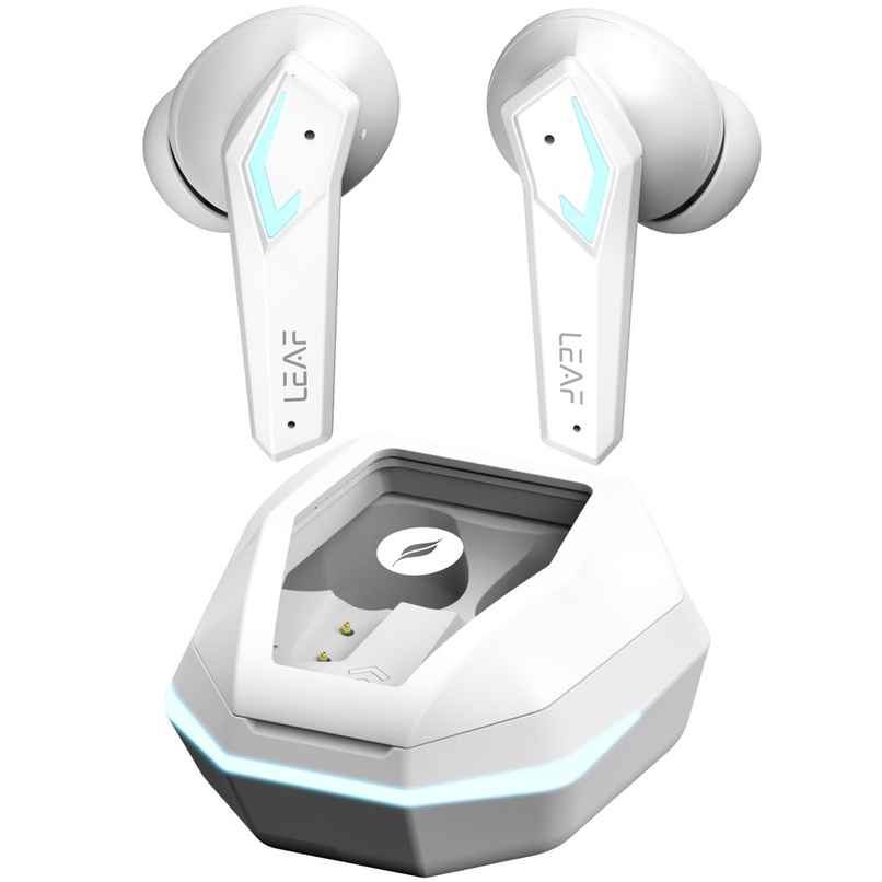 Leaf Buds X468 Gaming Earbuds with AI Sound App | 40H Playtime | AI ENC | TWS - Ivory Spaceship