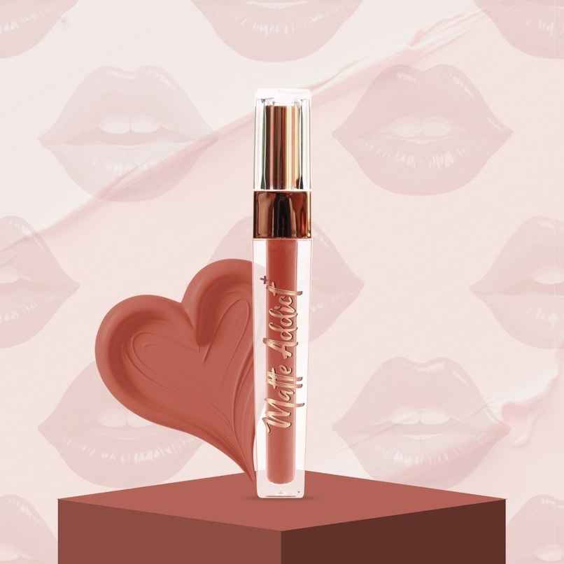 Jaquline USA Matte Addict + Liquid Lipstick, 8Hr stay,Lightweight & Transfer proof -Sunlit Beige 03