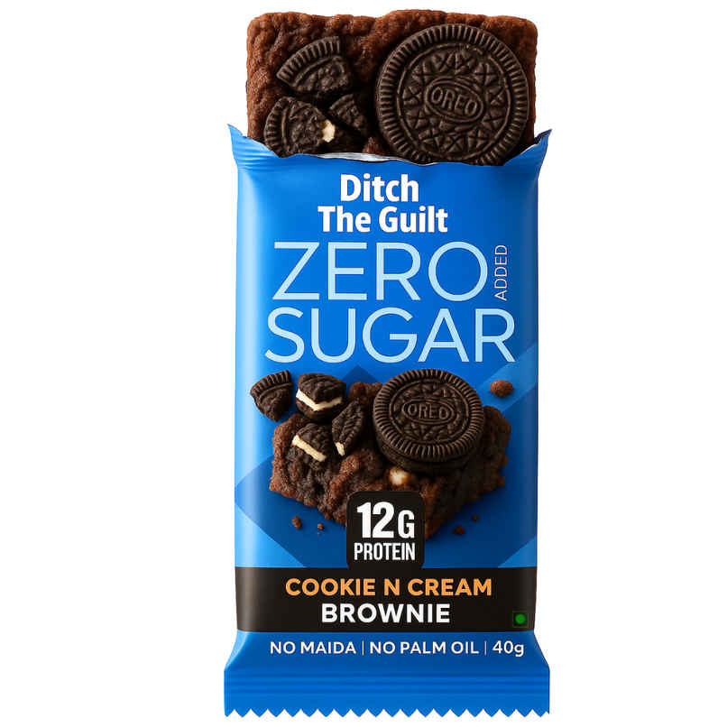 Ditch The Guilt Cookie and Cream Protein Brownie