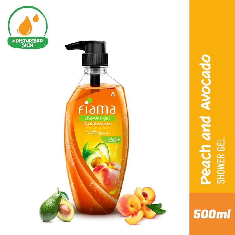 Fiama Body Wash Shower Gel Peach & Avocado, with Skin Conditioners for Soft & Moisturised Skin