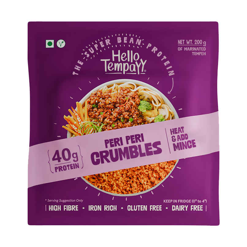 Hello Tempayy 40g Protein Tempeh Crumbles | Peri Peri | Heat & Add Hello Tempayy 40g Protein Tempeh Crumbles | Peri Peri | Heat & Add