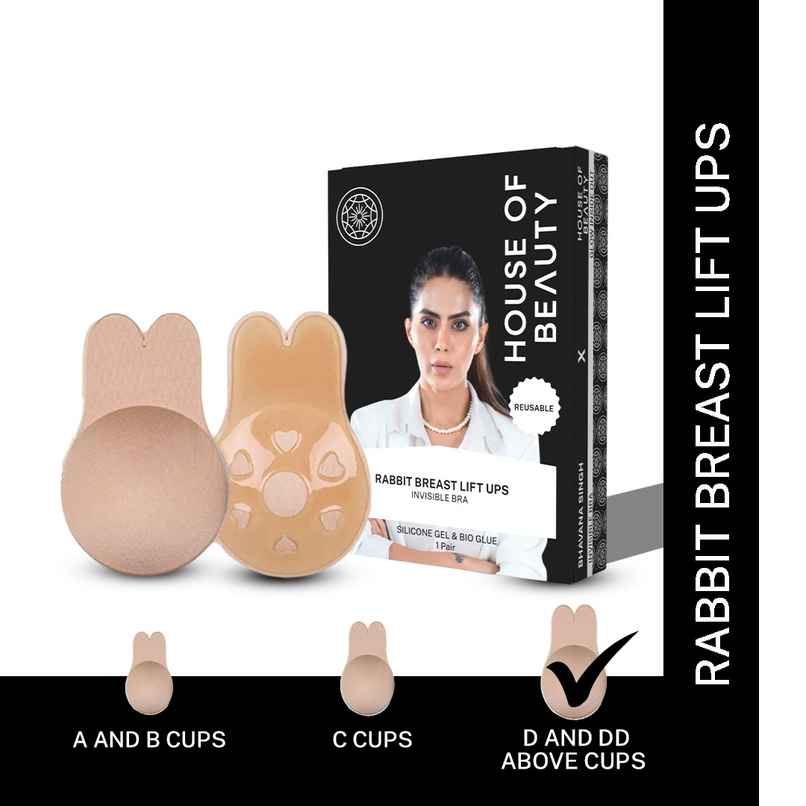 House Of Beauty Reusable Rabbit Breast Lift Ups For Coverage(Body Tape) & Lift For D Cups Xl Large