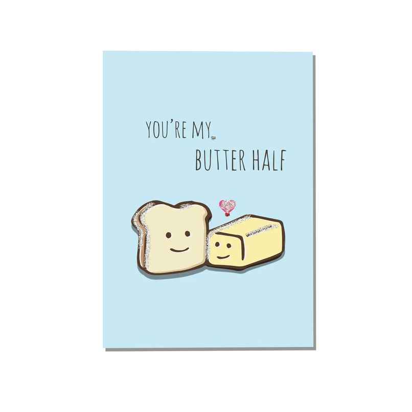 Itsy Bitsy Greeting Card & Envelope My Butter Half 4 x 6 Inch Approx 2 Pc Pb Lb