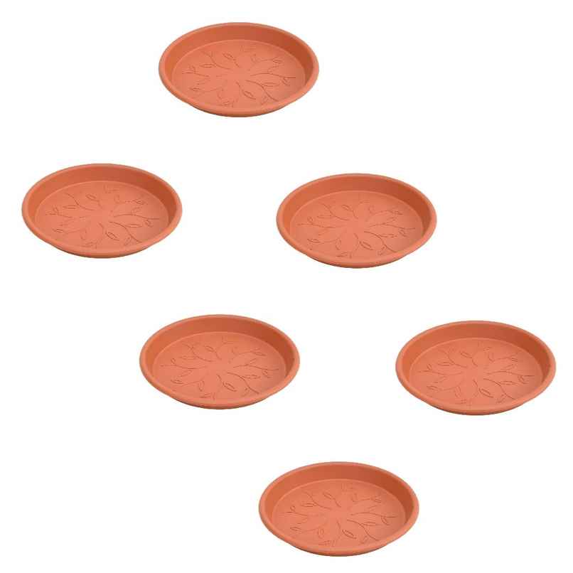 Ugaoo UV Treated Gardening Plastic Tray Plate | Saucer Pots - 10 in | Brown | Terracotta | Set of 6