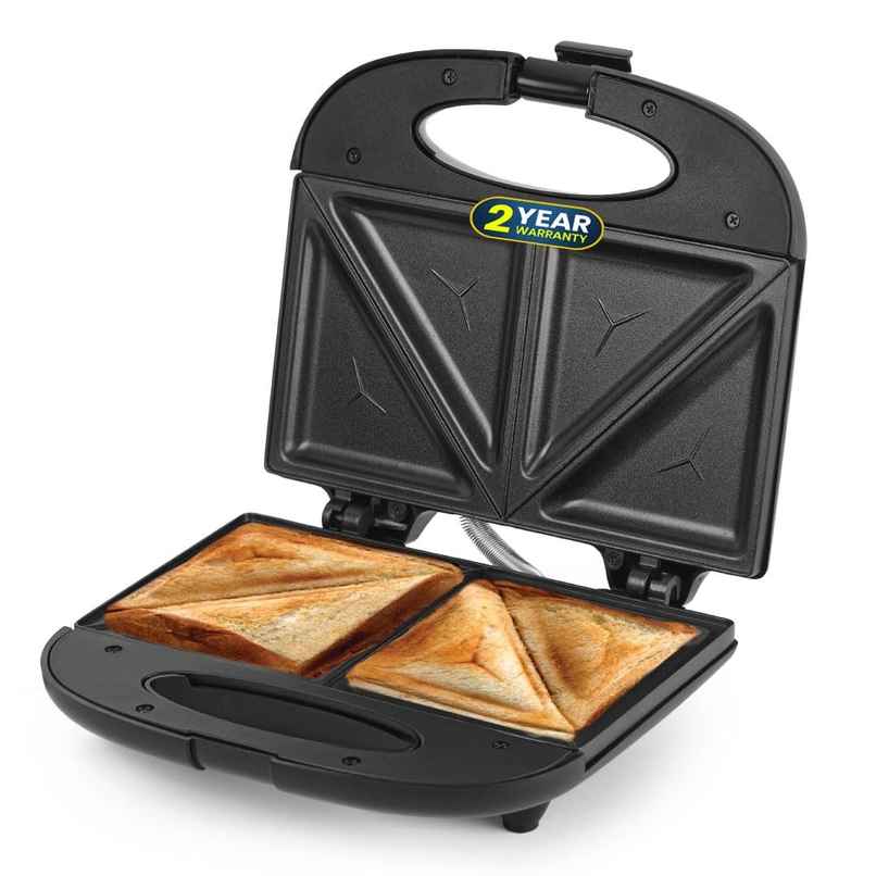 truTRTL Smart Toast Electric Sandwich Maker with Non-Stick Die Cast Aluminium Plates| 800W (Black)