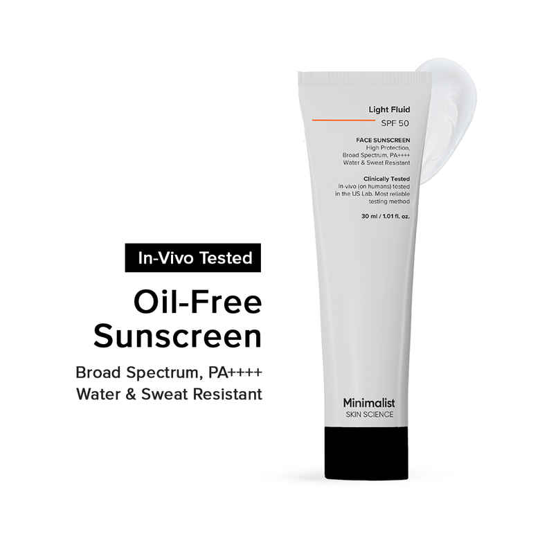 Minimalist Light Fluid Sunscreen SPF 50 for Oily Skin | In-vivo tested Minimalist Light Fluid Sunscreen SPF 50 for Oily Skin | In-vivo tested