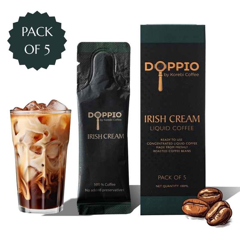 Doppio By Korebi Coffee Irish Cream - Artisan Instant Liquid Coffee Concentrate|5-Pack| 20 ml Each Doppio By Korebi Coffee Irish Cream - Artisan Instant Liquid Coffee Concentrate|5-Pack| 20 ml Each