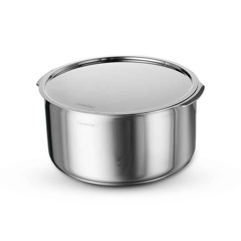 Tramontina Aeion Triply 28cm/8.7L Tope with SS 304 Lid | Healthy, Non Toxic | Extended Grip | Bhagona | Tapeli | Patila | for Boiling Milk/Water | NSF Certified | 10 Year Warranty