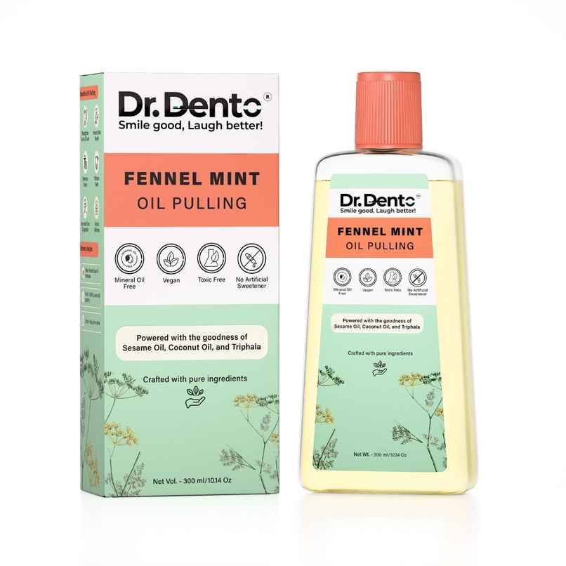 Dr.Dento Fennel Mint Detox Oil Pulling with Coconut Oil | Fresh Breath & Gum Care | Whitens Teeth Dr.Dento Fennel Mint Detox Oil Pulling with Coconut Oil | Fresh Breath & Gum Care | Whitens Teeth