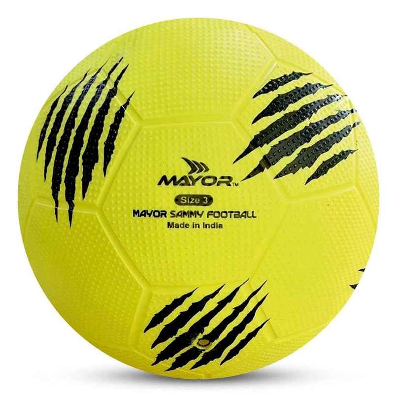 Mayor Sammy Soft Rubber Kids Football For Age Group Below 9 Years - Size- 3 (Pack Of 1, Yellow)