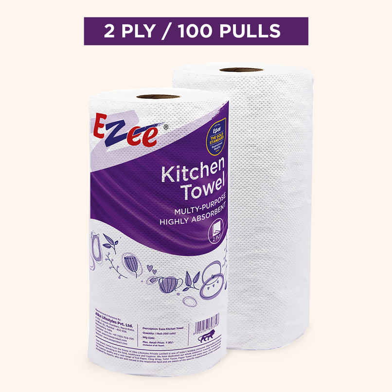 Ezee 2 Ply Kitchen Towel Tissue Paper | 100 Pulls