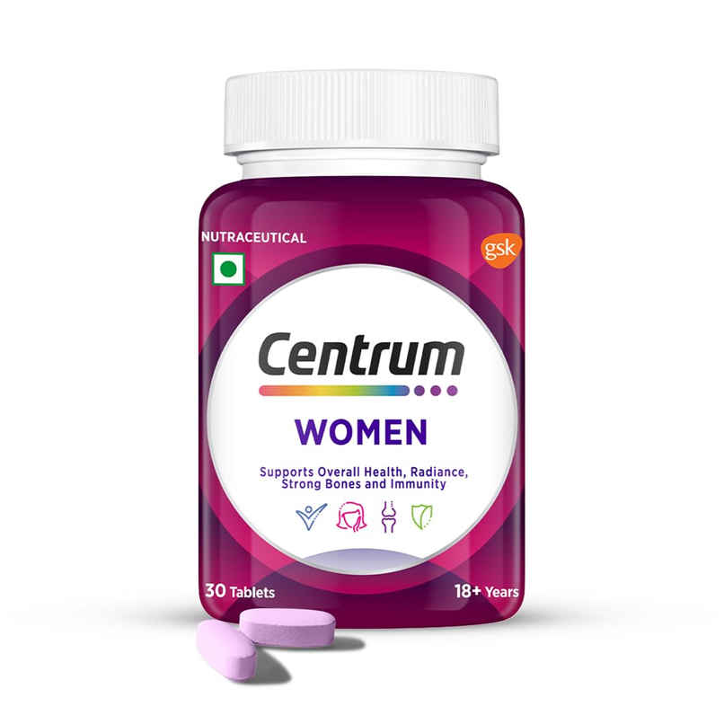 Centrum Multivitamin for Women, Hyaluronate & 23 Vitamins & Minerals (Energy, Immunity, Skin) - 30 Veg Tabs Centrum Multivitamin for Women, Hyaluronate & 23 Vitamins & Minerals (Energy, Immunity, Skin) - 30 Veg Tabs