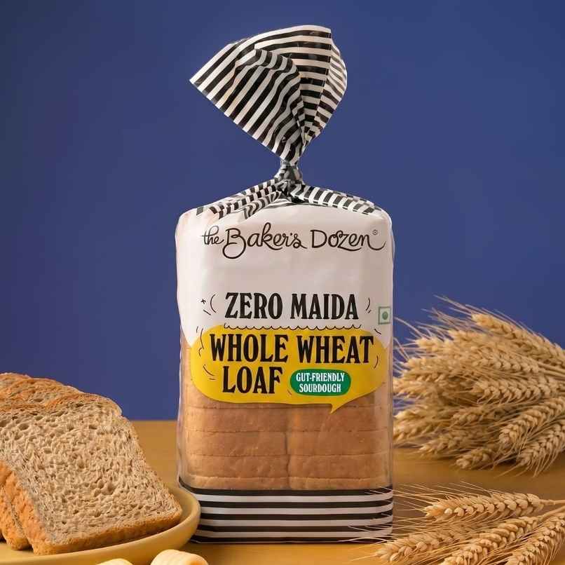 The Baker's Dozen Zero Maida Whole Wheat Bread | Sandwich Atta Bread (Not Brown) | Clean Label The Baker's Dozen Zero Maida Whole Wheat Bread | Sandwich Atta Bread (Not Brown) | Clean Label