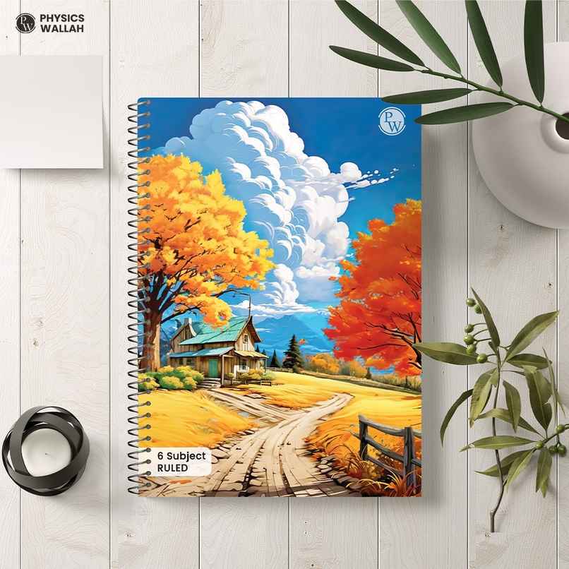 Physics Wallah 6 Subject Spiral Ruled Notebook | 400 Pages, A4 30 x 21 cm, Pw Seasons