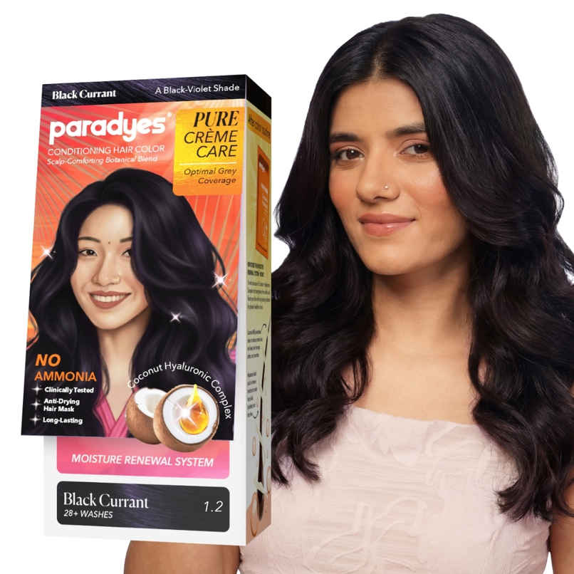 Paradyes Pure Creme Care No Ammonia Long Lasting Hair Color | Black Currant 1.2
