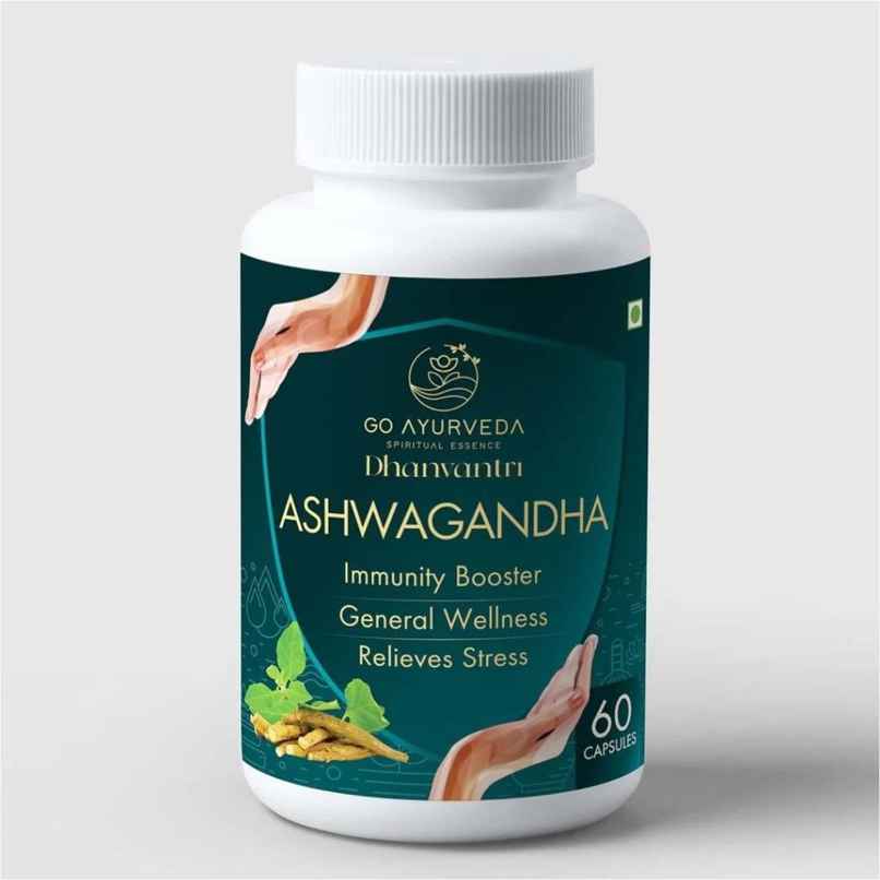 Go Ayurveda Dhanvantri Ashwagandha Capsules | Sleep & Immunity Support | No Added Sugar