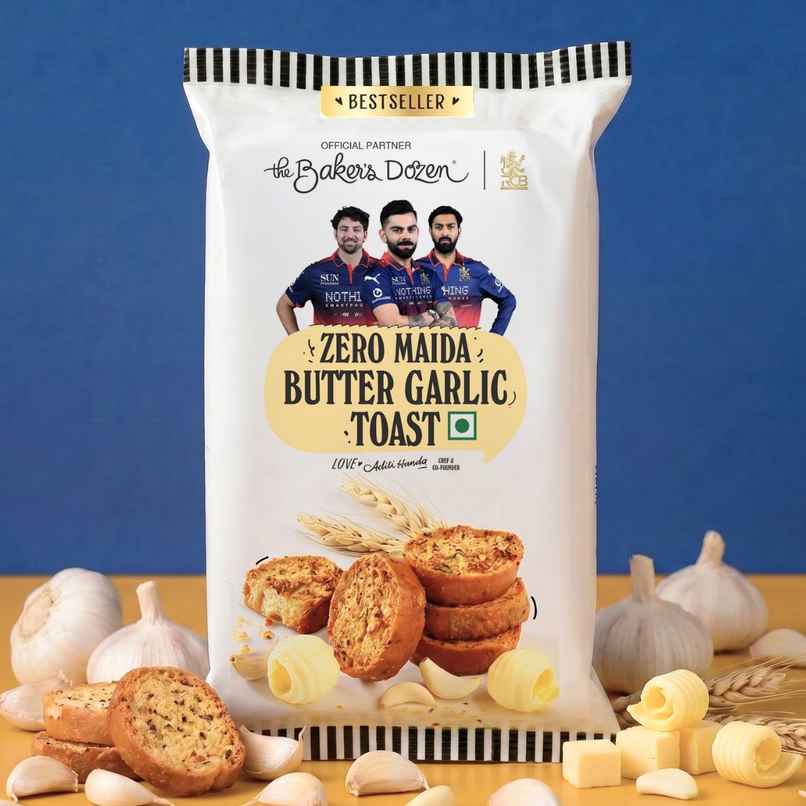 Butter Garlic Zero Maida Toast, Baked 90 gm Butter Garlic Zero Maida Toast, Baked 90 gm