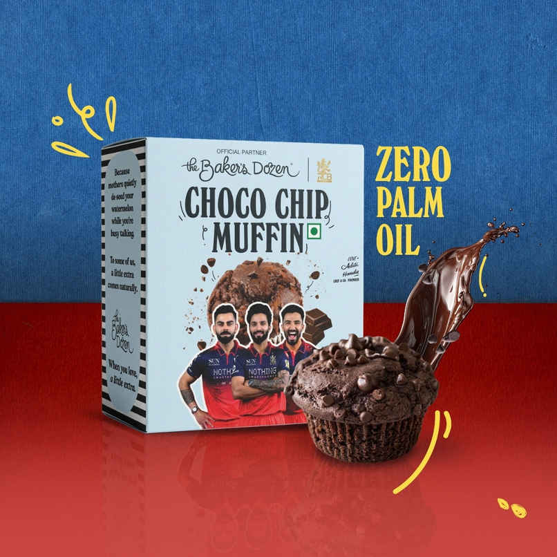 The Baker's Dozen Chocochip Muffin | Veg/Eggless Cake | Cup Cake | Tiffin Cake | Chocolate Muffin