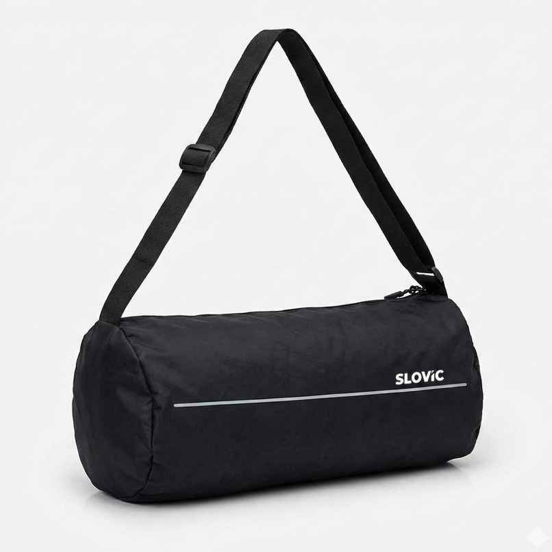 Slovic Sports and Travel Gym Bag Adjustable Straps Large Compartment Mesh Pocket | Black - 17 L