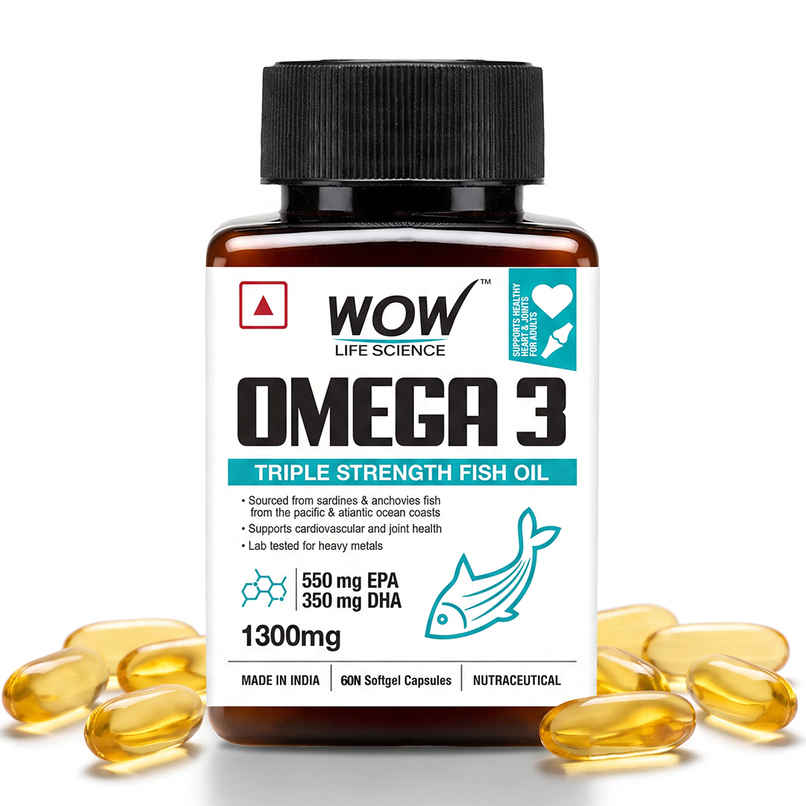 Wow Life Science Omega 3 Fish Oil 1300mg | EPA 550mg | DHA 350mg Wow Life Science Omega 3 Fish Oil 1300mg | EPA 550mg | DHA 350mg