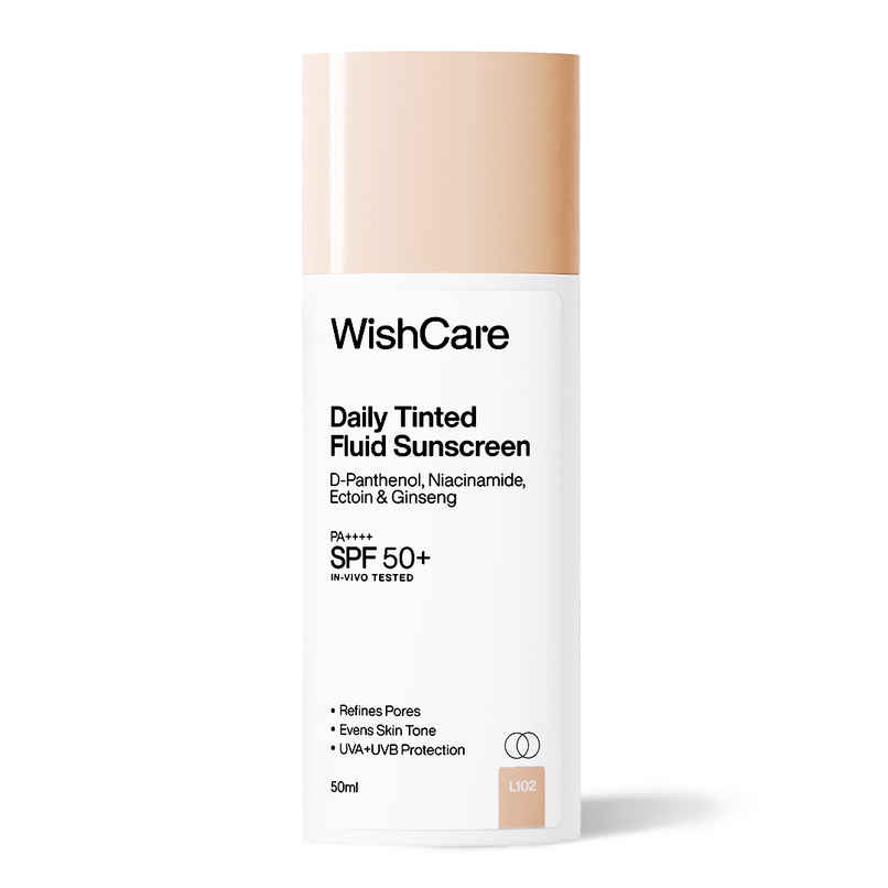 WishCare Daily Tinted Fluid Sunscreen SPF50PA++++ | L102 | All Skin Type | InVivo Tested