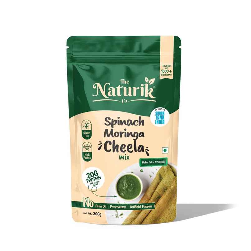 The Naturik Co Spinach Moringa High Protein Chilla Mix | Iron Rich | Weight Loss Breakfast