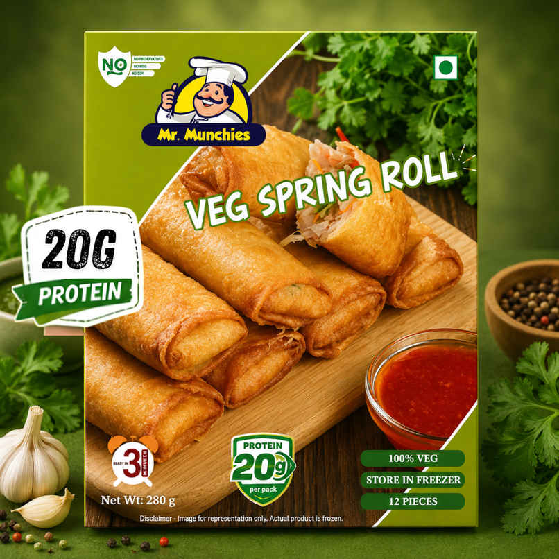 Mr. Munchies Veg Spring Roll | 20g Protein Mr. Munchies Veg Spring Roll | 20g Protein