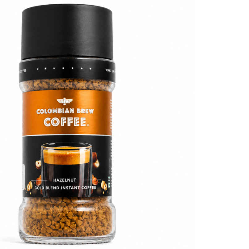 Colombian Brew Hazelnut Instant Coffee 9/12 Intensity - Freeze Dried