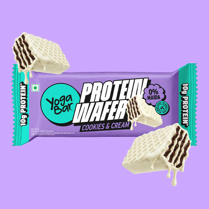 Yoga Bar Protein Wafer with 10g Protein | Cookies and Cream | 0% Maida