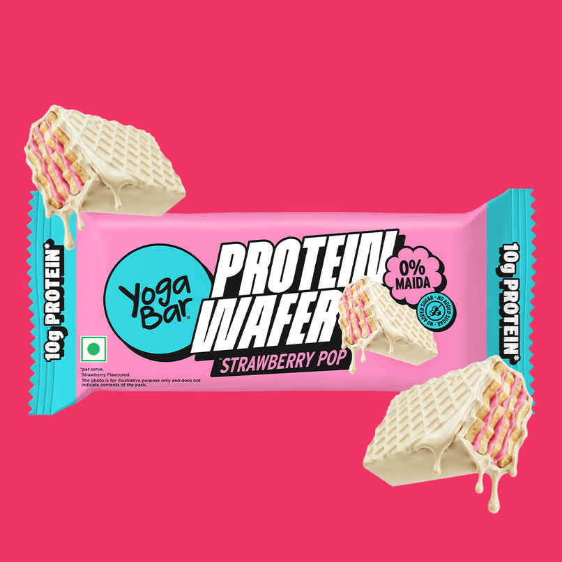 Yoga Bar Protein Wafer with 10g Protein | Strawberry Pop | 0% Maida