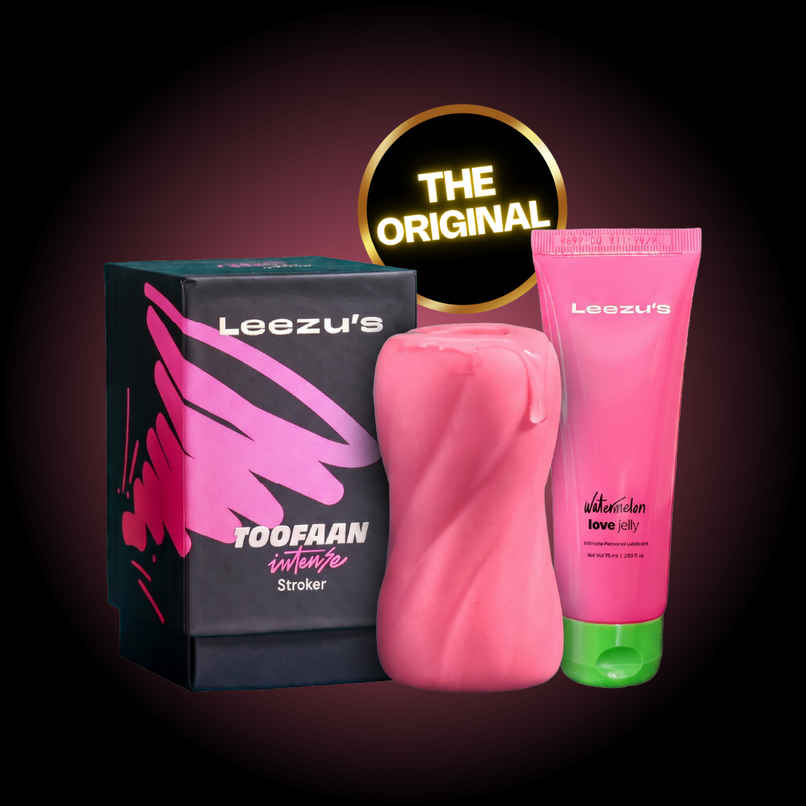 Leezu's Toofaan Intense Stroker Personal Massager with Water Based Lubricating Gel Leezu's Toofaan Intense Stroker Personal Massager with Water Based Lubricating Gel