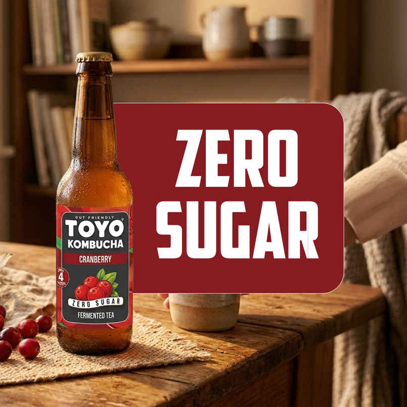 Toyo Kombucha Zero Sugar Cranberry | Non-Alcoholic Kombucha