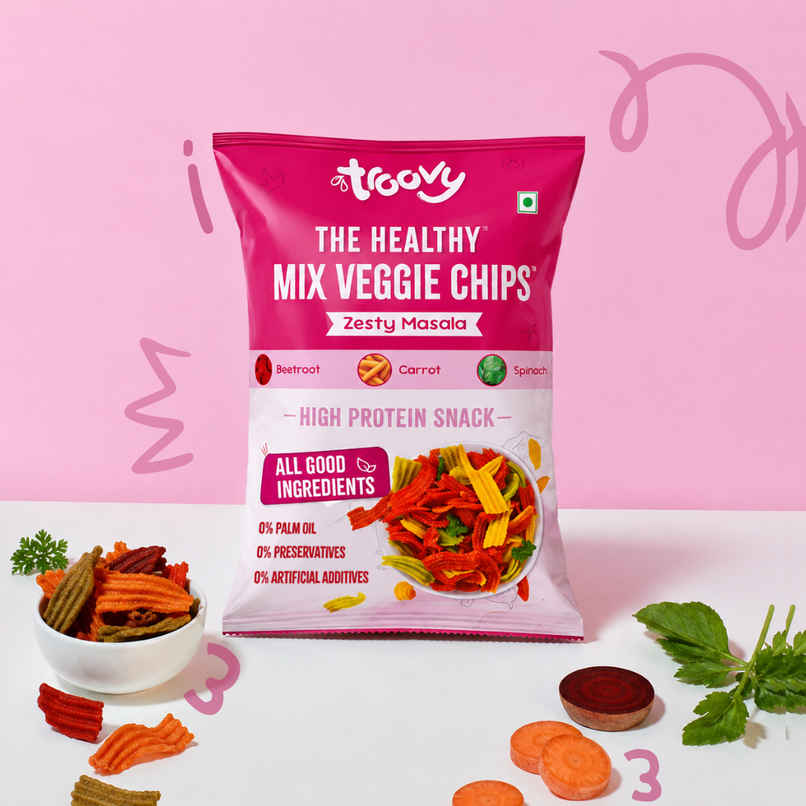 Troovy Healthy High Protein Mix Veggie Chips | No Palm Oil, No Chemicals Troovy Healthy High Protein Mix Veggie Chips | No Palm Oil, No Chemicals