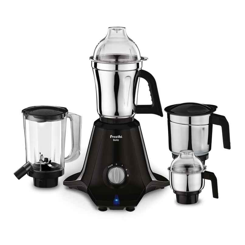 Preethi Boltz Mixer Grinder For Kitchen | 1000 W Mixie | 4 Jars - Black Preethi Boltz Mixer Grinder For Kitchen | 1000 W Mixie | 4 Jars - Black