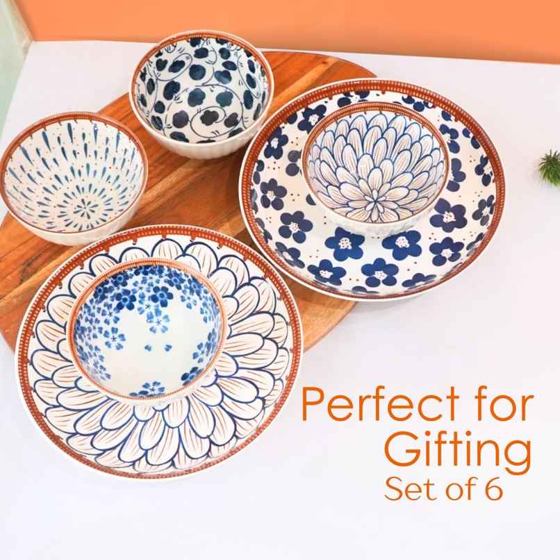 Femora Porcelain Bowls Dish Set |Colorful Cute Bowl Sets Microwave | Dishwasher Safe