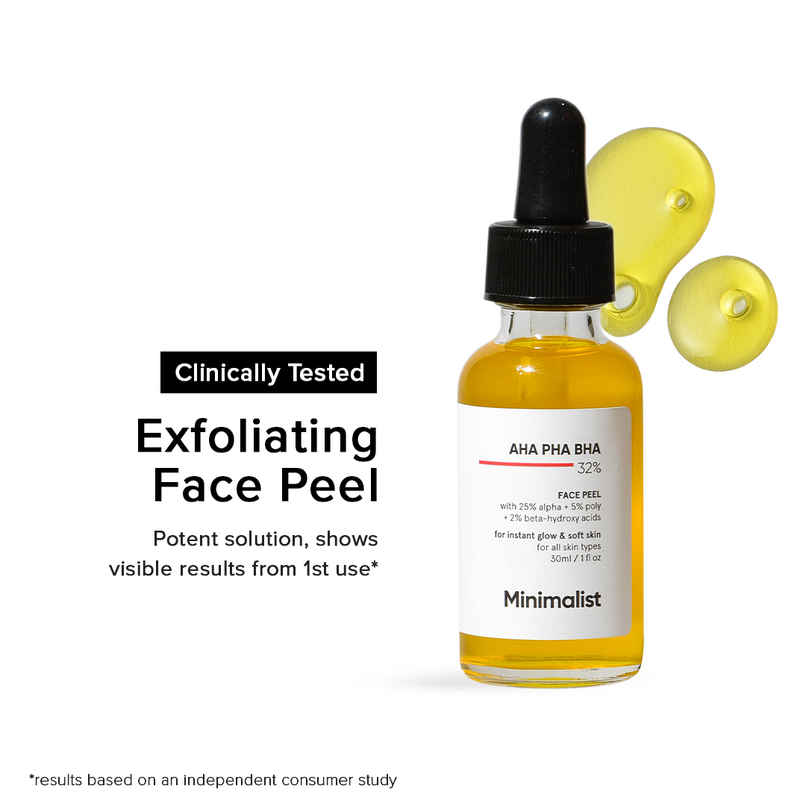 Minimalist 25% AHA + 2% BHA + 5% PHA Peeling Serum for Pore Cleansing and Glowing Skin
